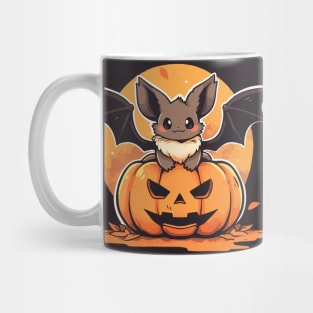 A tiny bat in a pumpkin Mug